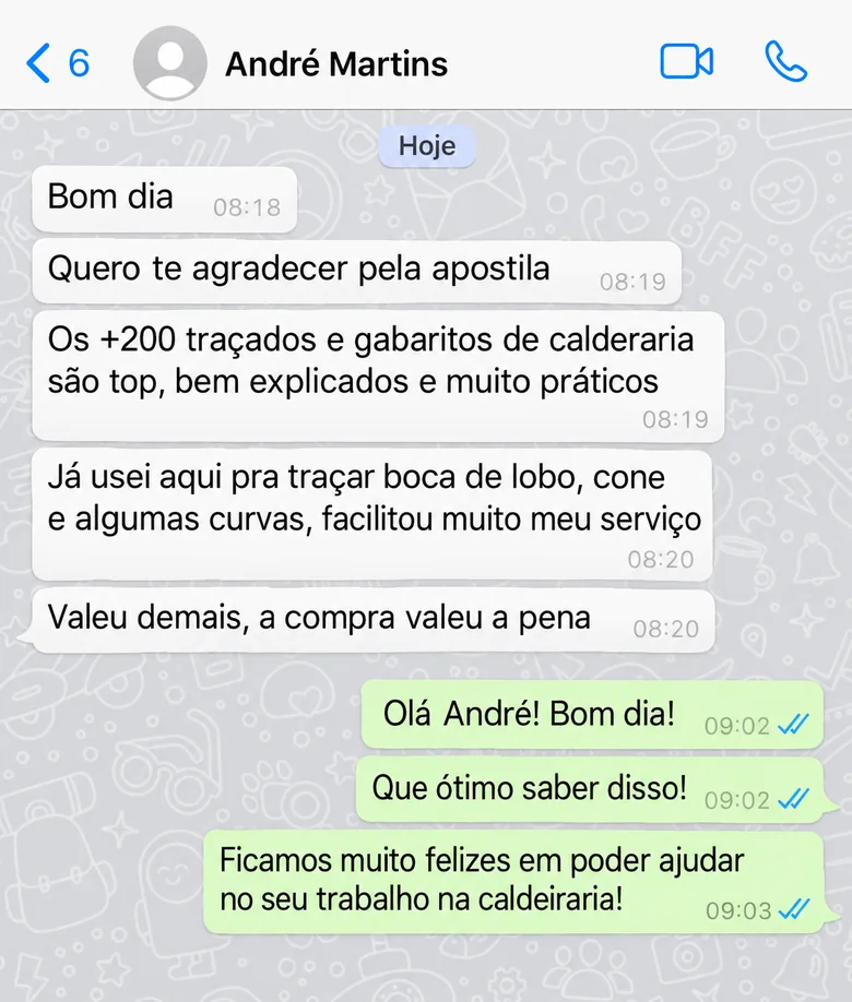 Conversa ilustrativa sobre o material, exemplo 2
