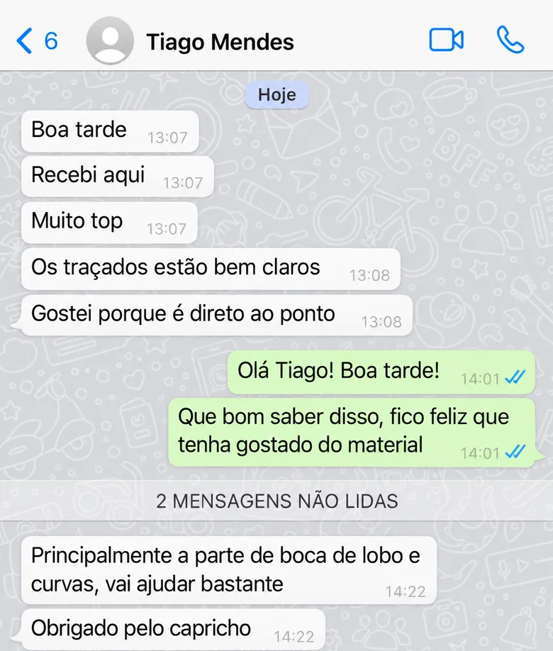 Conversa ilustrativa sobre o material, exemplo 3