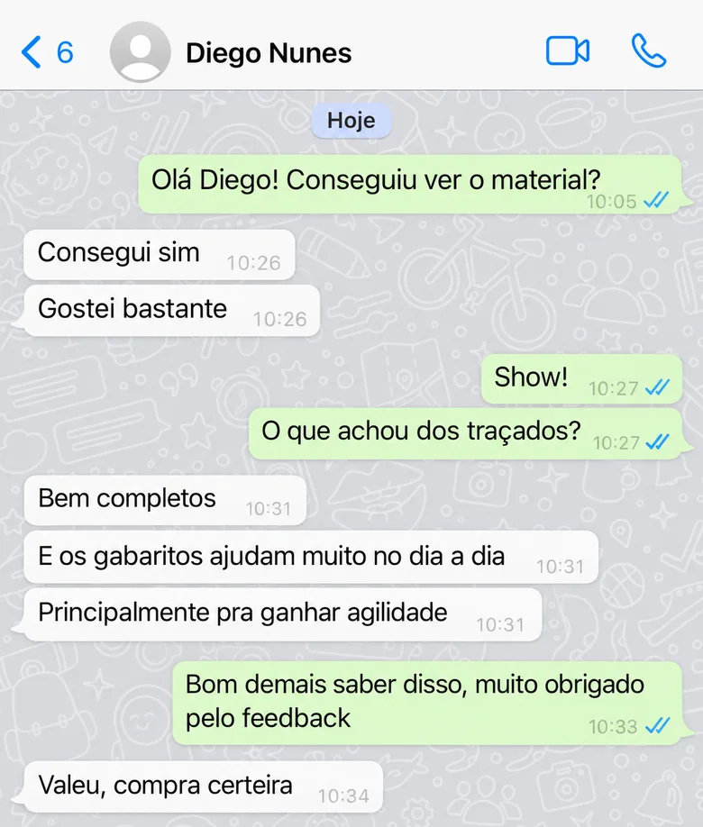 Conversa ilustrativa sobre o material, exemplo 4